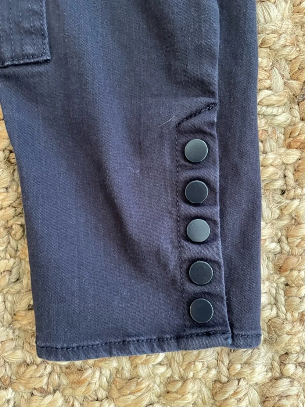Tory Burch Riding Pants Women 32 Navy Skinny Ankle Zip Button Detail Stretch
